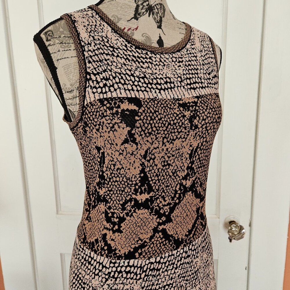 Etcetera Snakeskin Animal Print  Knit Dress S